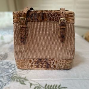 Brahmin summer straw satchel.
